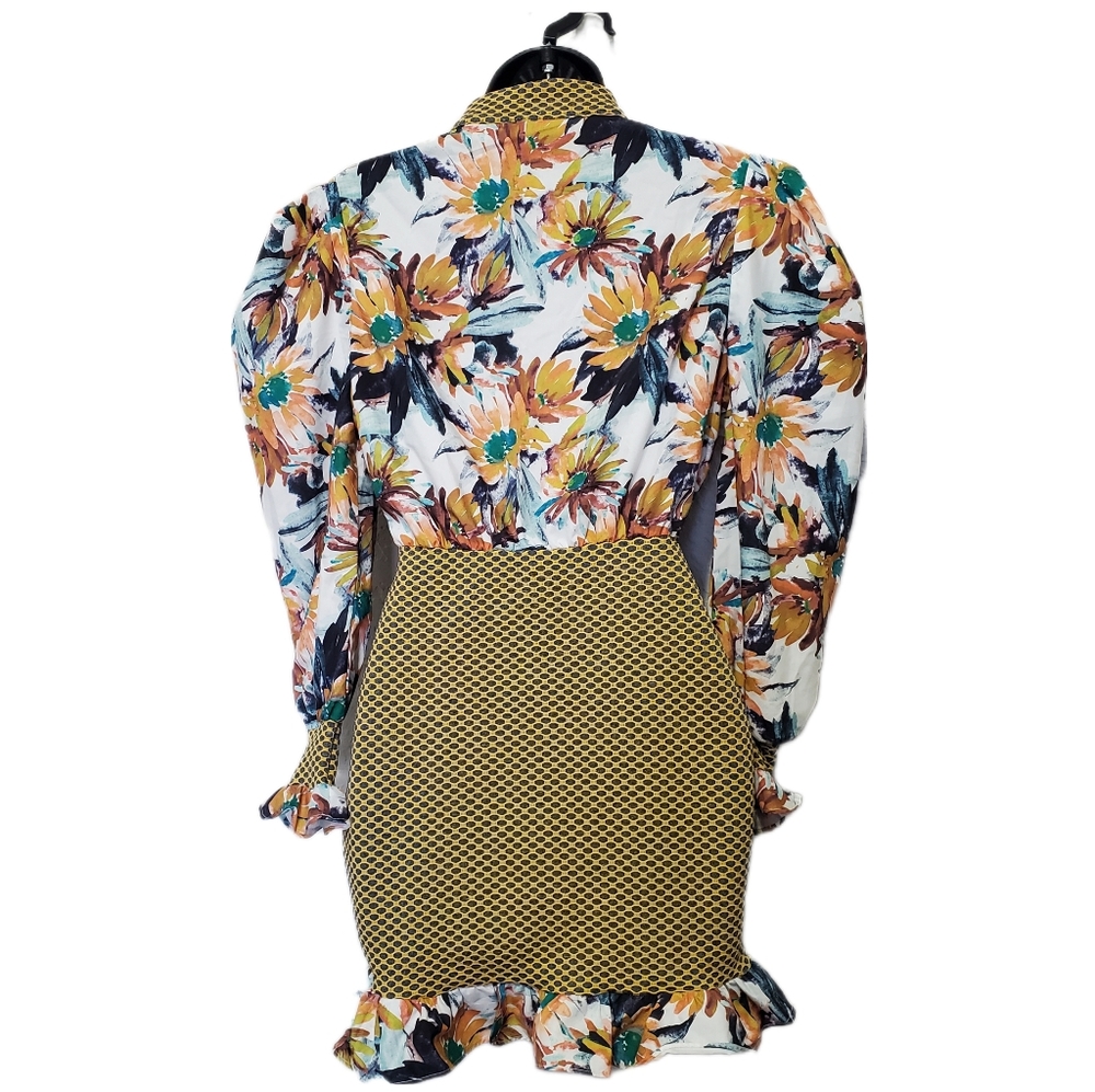 Athina Spring Floral Mesh Contrast Ruffle Mini Dress Size Small - Picture 8 of 16